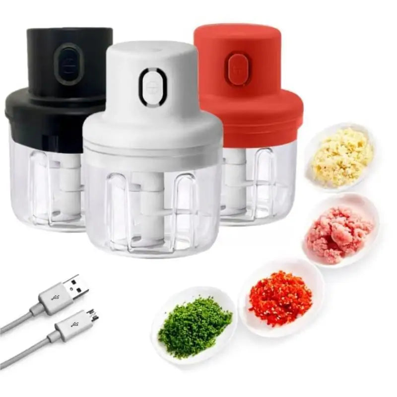 Mini processador de alimentos elétrico 250ml, triturador recarregável sem fio, utensílio de cozinha