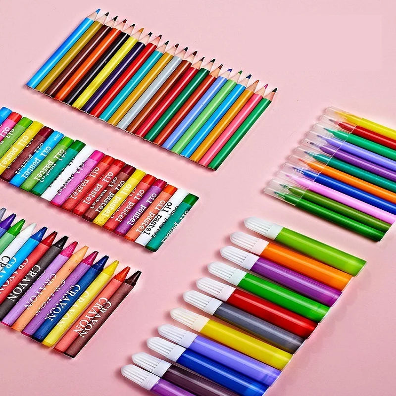 Kit Completo de Pintura para Crianças - Conjunto de Ferramentas de Arte com Pincéis e Caixa de Presente, Desenvolvendo o Interesse em Criar e Desenhar