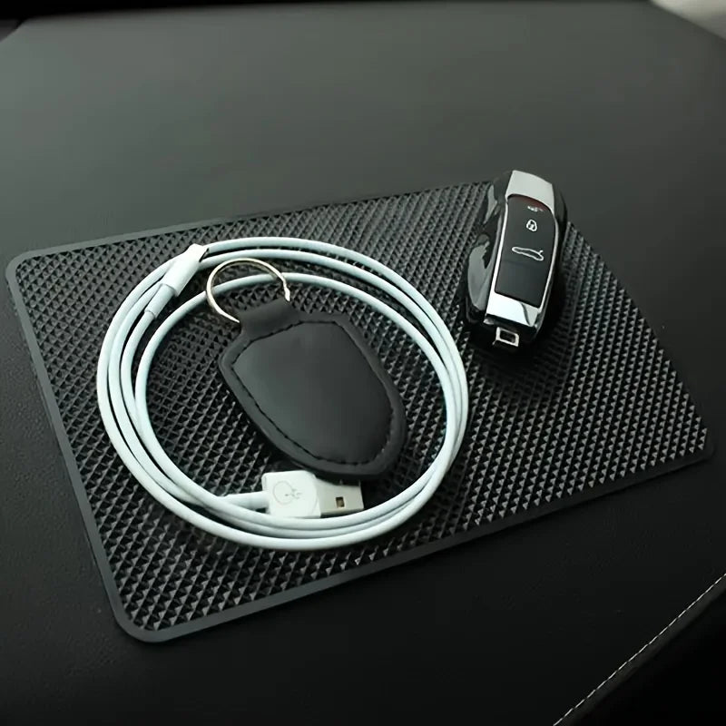 Tapete Antiderrapante para Carro - Almofada PVC Anti-slip e Resistente ao Calor para Painel, Suporte para Celular e Óculos de Sol, Estilo de Interior para Carro